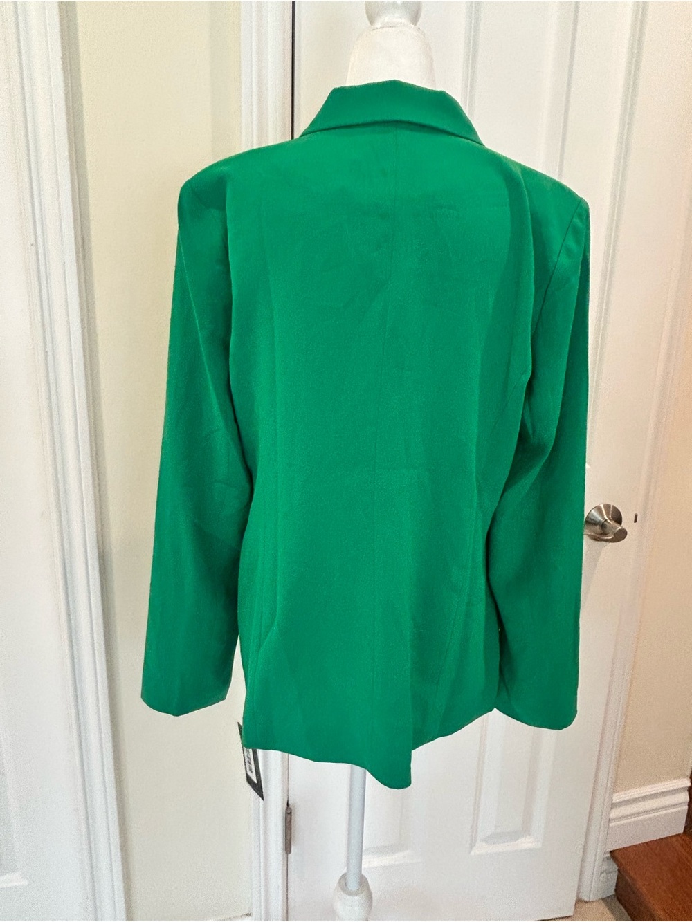 New w tags Olivia Grey Green Ruched Sleeve Open Front Blazer NWT Career Chic - Picture 5 of 5